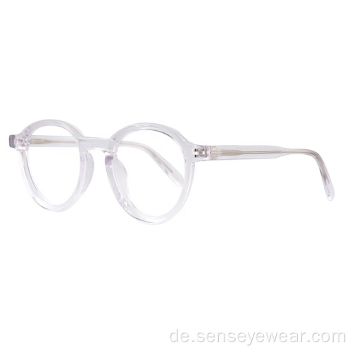 Runde unisex handgefertigte Acetat optische Rahmen Brillen